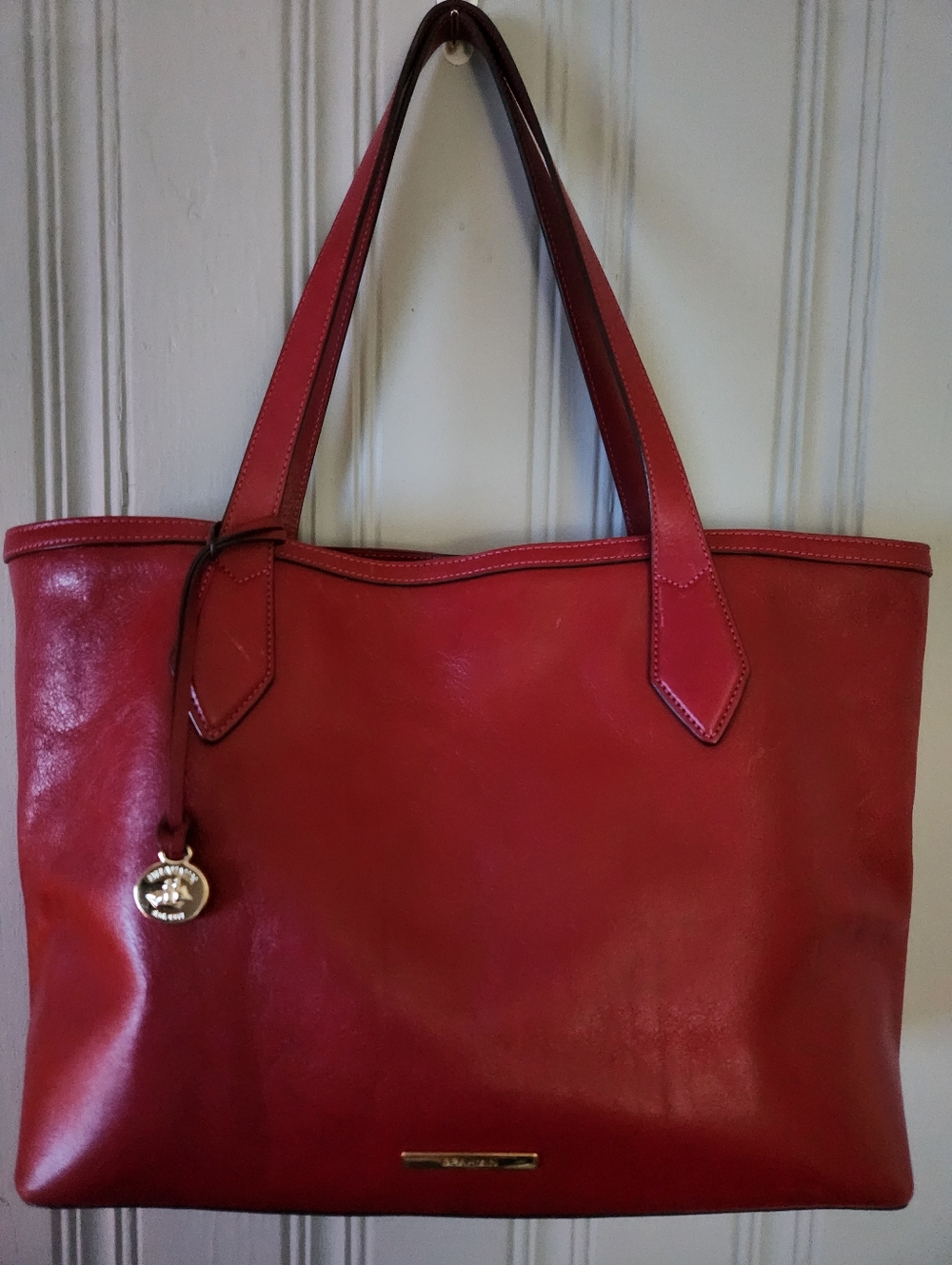*Brahmin Spacious Raspberry Leather Bag - Picture 1 of 14